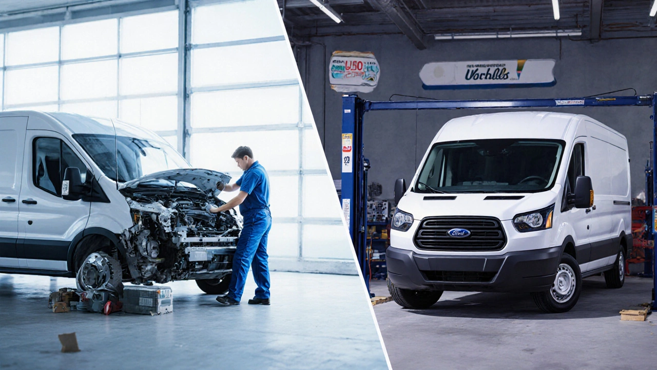 Porovnání servisu u oficiálního prodejce Fordu a nezávislého servisu.