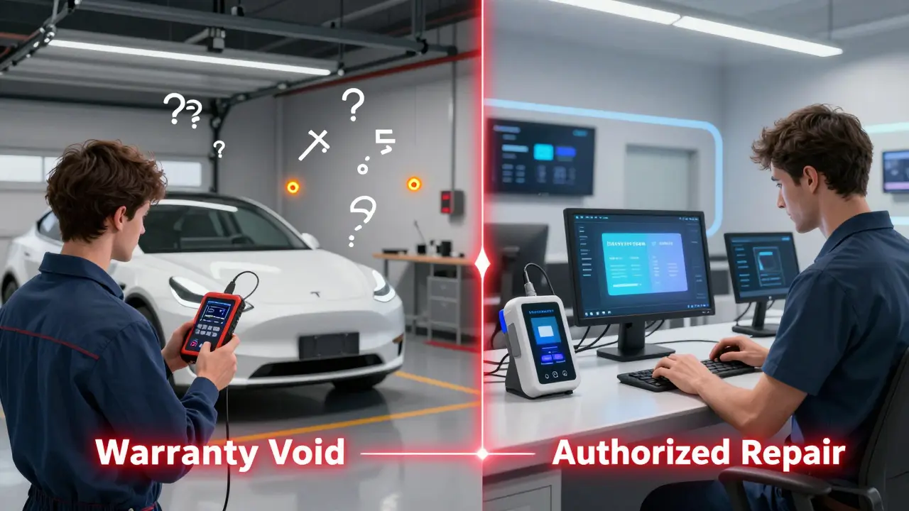 Porovnání neautorizovaného a autorizovaného servisu Tesl