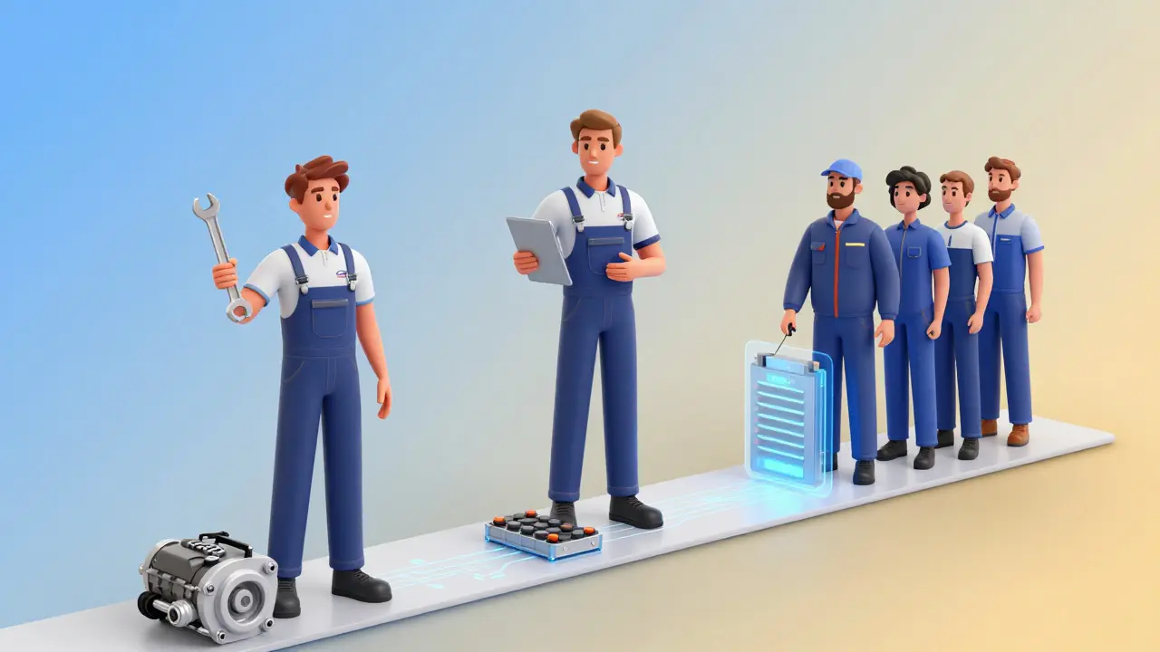 Kariérní cesta automechanika od začátečníka až po vedoucího servisu.