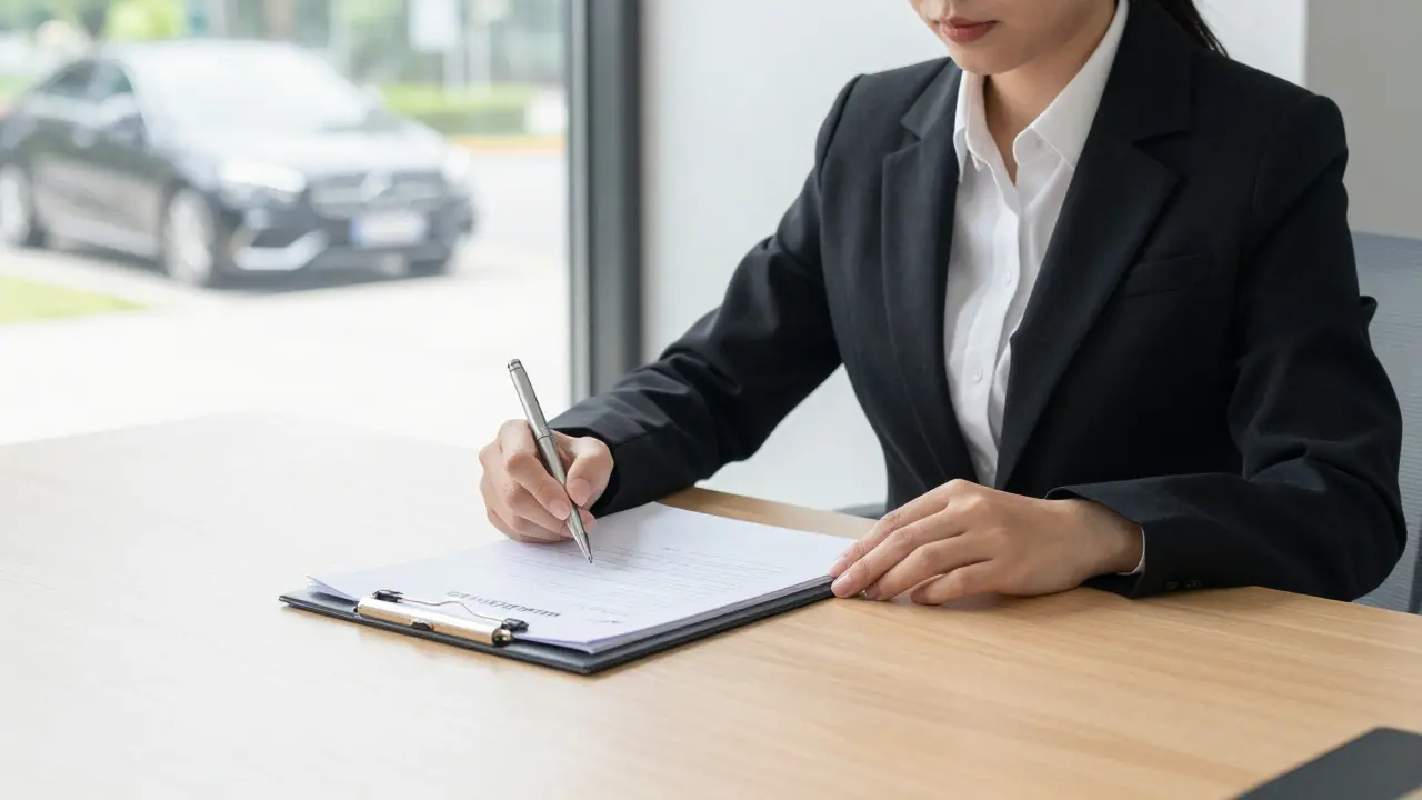 Osoba připravující dokumentaci a servisní protokoly k reklamaci vozu.