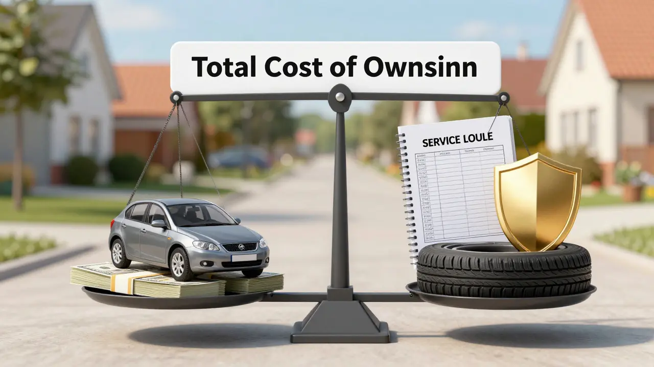 Váha symbolizující poměr nákupní ceny a celkových nákladů na vlastnictví.